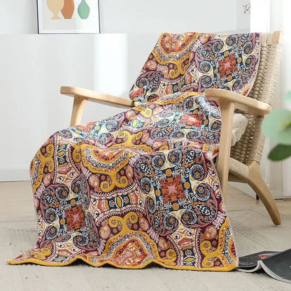 DecorBites™ Cotton Gauze Bath Towel - Soft & Absorbent Ethnic Style Wrap