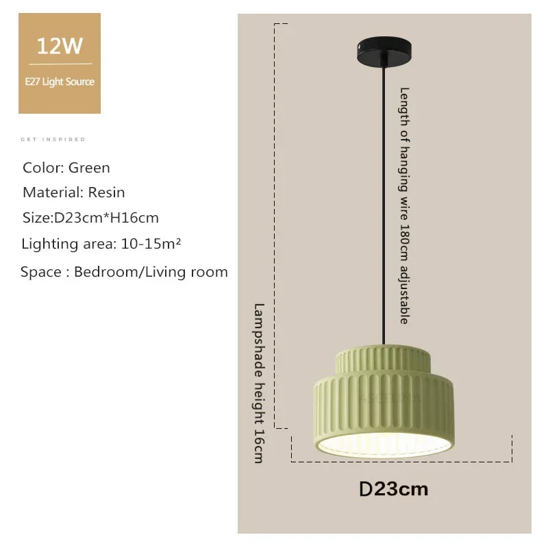 DecorBites™ Cream Resin LED Pendant Light for Home Decor