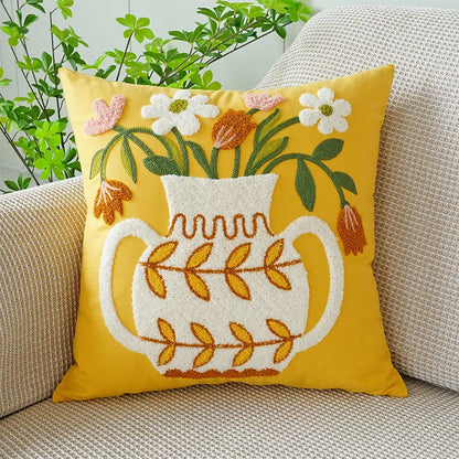 Decorbites™ Grüne Tulpenstickerei Kissenbezug 45X45CM - Sofa Bett Büro Auto Stuhlhülle
