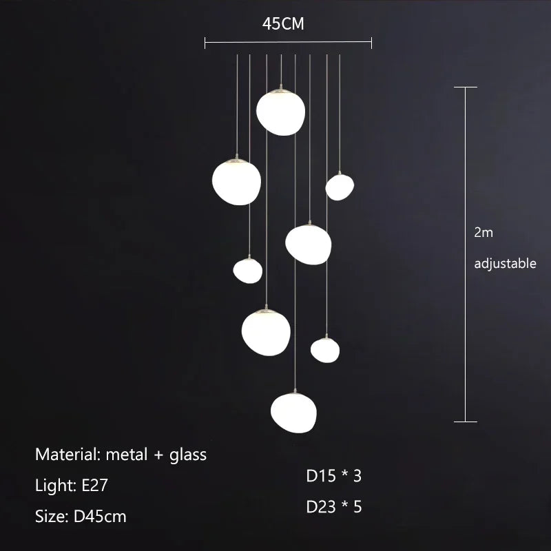 Decorbites™ Glas-Kugeln-LED-Hängeleuchten für die Einrichtung zu Hause, Wohn-/Esszimmer, Bar & Treppen