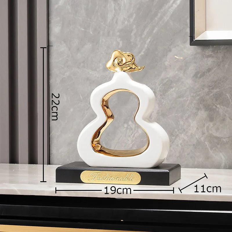 Decorbites™ Goldene Kürbis-Keramik-Skulptur Schreibtisch-Dekoration Porzellan-Handwerk Raumornamente