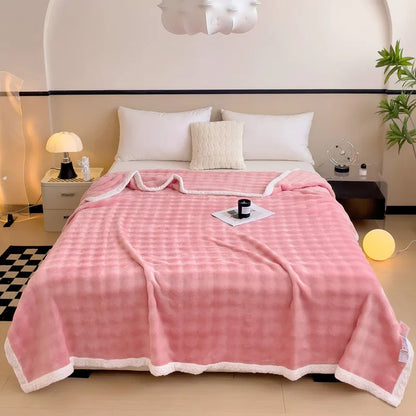 Decorbites™ Imitat-Kaninchenvelours-Warme-Decke: Weiche Flauschige Korallenfleece-Schoß-Sofawurfdecke