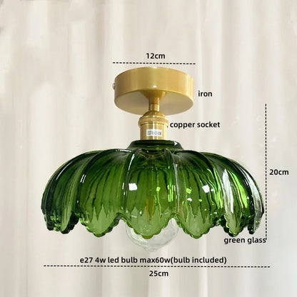 Decorbites™ Grünes Glas Kupfer Deckenleuchte Balkon Küche Moderne LED Lampe