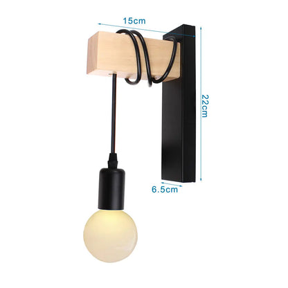 Decorbites™ Loft Amerikanisches Eisenholz Wandarmleuchte Vintage Käfigschutz Lampenschirm Armatur