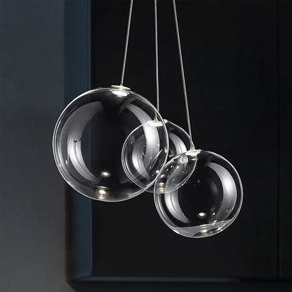 DecorBites™ Glass Ball Pendant Lamp: Modern Kitchen Dining Room Hanging Light.