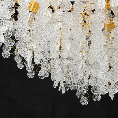 DecorBites™ Circular Crystal Chandelier Living Room Pendant Lights LED Indoor Decoration