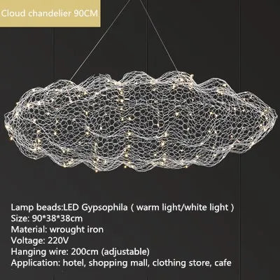 Decorbites™ Wolken-Hängeleuchten: Industrielle Loft-Glühwürmchen-Kronleuchter für Wohnzimmer, Schlafzimmer, Treppenhaus