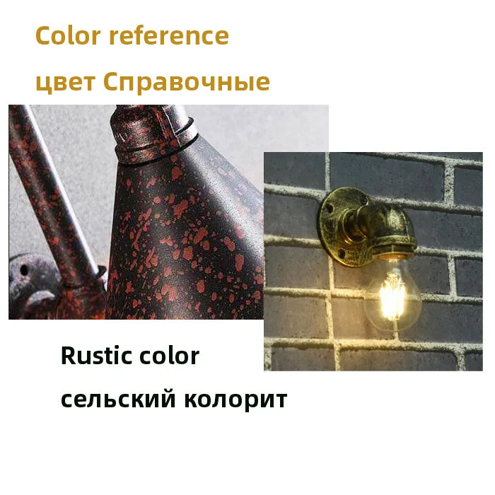 Decorbites™ Industrielle Eisenrohr-Wandleuchte für Schlafzimmer, Café und Restaurant