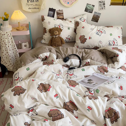 Decorbites™ Korean Floral Print Einzelbettwäschebezug: Süßer Komfort, ganzjährig, hautfreundlich