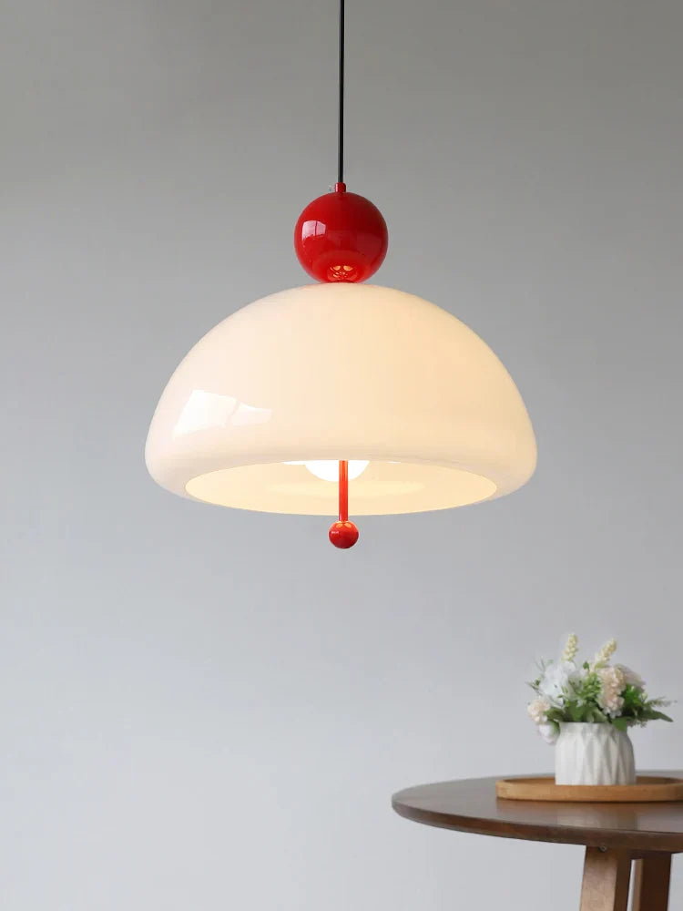 DecorBites™ Cream Glass Retro Pendant Light for Living Room, Bedroom, and Tea Room