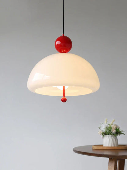 DecorBites™ Cream Glass Retro Pendant Light for Living Room, Bedroom, and Tea Room
