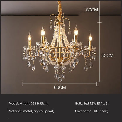 Decorbites™ Gold Kristall Perlen Kronleuchter LED Hängelampen Luxus Wohnzimmer Dekoration