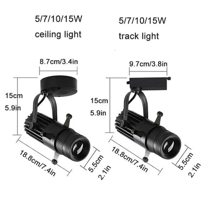 DecorBites™ Adjustable LED Track Spotlights for Art Gallery Church Museum, Square Shape