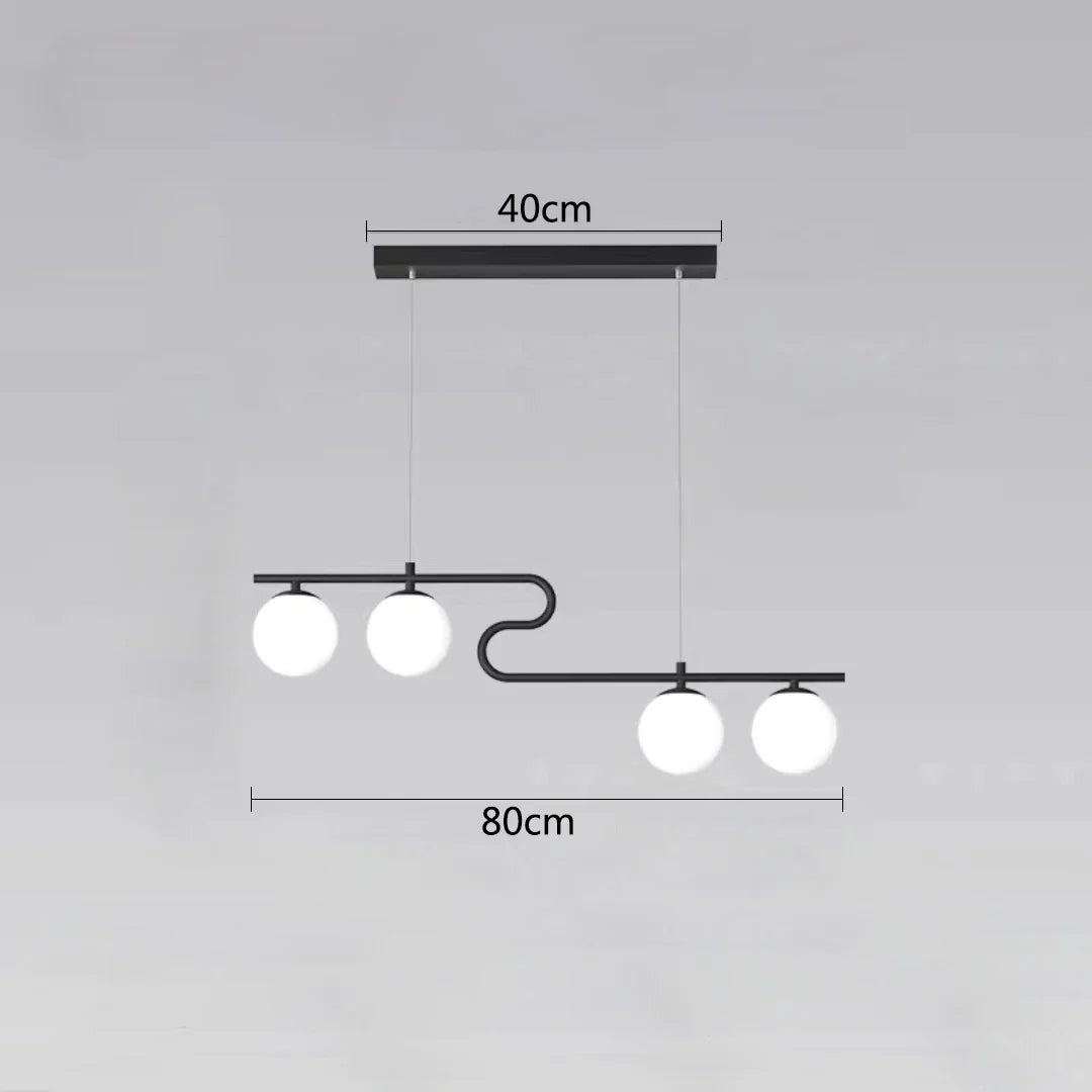 Decorbites™ Glas-Kugeln-LED-Kronleuchter für Heim-Esszimmer-Küche-Büro-Dekor-Beleuchtung