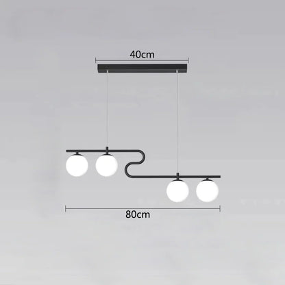 Decorbites™ Glas-Kugeln-LED-Kronleuchter für Heim-Esszimmer-Küche-Büro-Dekor-Beleuchtung