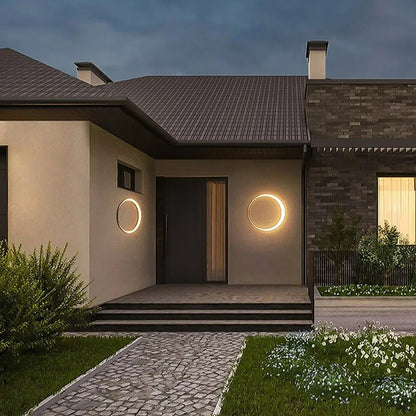 DecorBites™ Elegant Curved LED Outdoor Wall Lamp for Garden and Courtyard