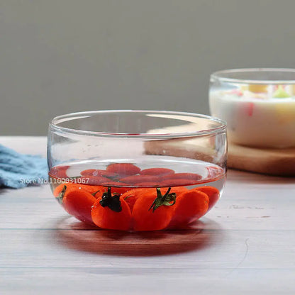 Decorbites™ Glas-Salat-Schüssel-Set - Hochwertiges Borosilikatglas, Lebensmittelaufbewahrung, Lunch-Bento-Box
