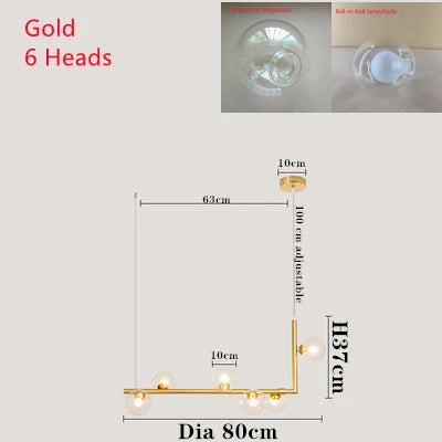 Decorbites™ Doppeltes Glas-Schirm-Hängeleuchte: Nordisches minimalistisches Design, LED-Lampe für Wohnzimmer, Restaurant