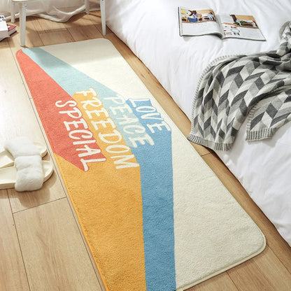 DecorBites™ Cozy Faux Lamb Wool Bedside Rug for Bedroom Decor Anti-Slip Soft Living Room Carpet