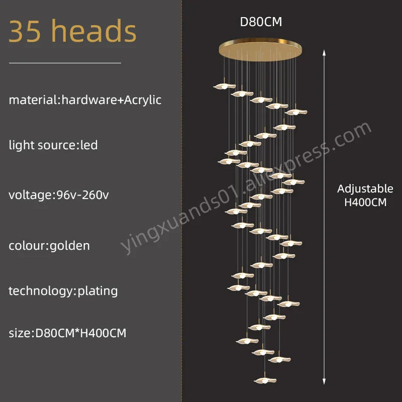 Gold Acrylic LED Pendant Lamp