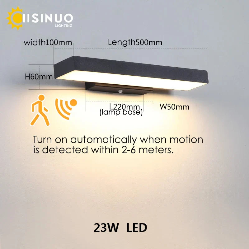 DecorBites™ Dusk Dawn Motion Sensor Outdoor Wall Light Modern Sconces for House Garage Balcony