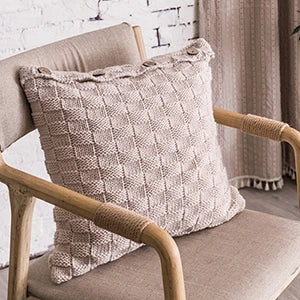 Decorbites™ Strick-Kissenbezug Nordischer Stil Knopföffnung Grau Elfenbein Kaffee