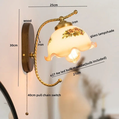 Decorbites™ Eisen-Glas-LED-Wandleuchten Moderne Nachttischlampe 4W Glühbirne für Badezimmer Schlafzimmer Wohnzimmer