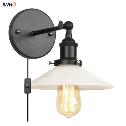 DecorBites™ LED Wall Lights: Industrial Style Bedside Lamp for Kitchen, Reading, Cafe - White Class