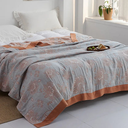 Decorbites™ Baumwoll-Gaze-Handtuch-Wurfdecke - Weiche und gemütliche Bettdecke für alle Jahreszeiten