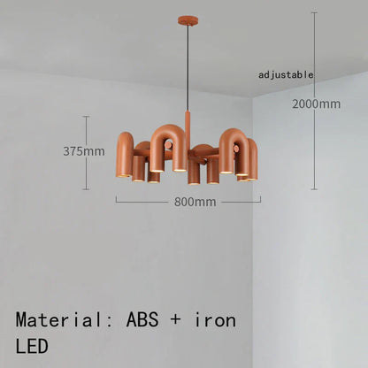 Decorbites™ Art-Deco-Metall-Leuchter in Schwarz, Orange und Grau – Verstellbares Kabel – Beleuchtung für Esszimmer, Eingangsbereich, Schlafzimmer