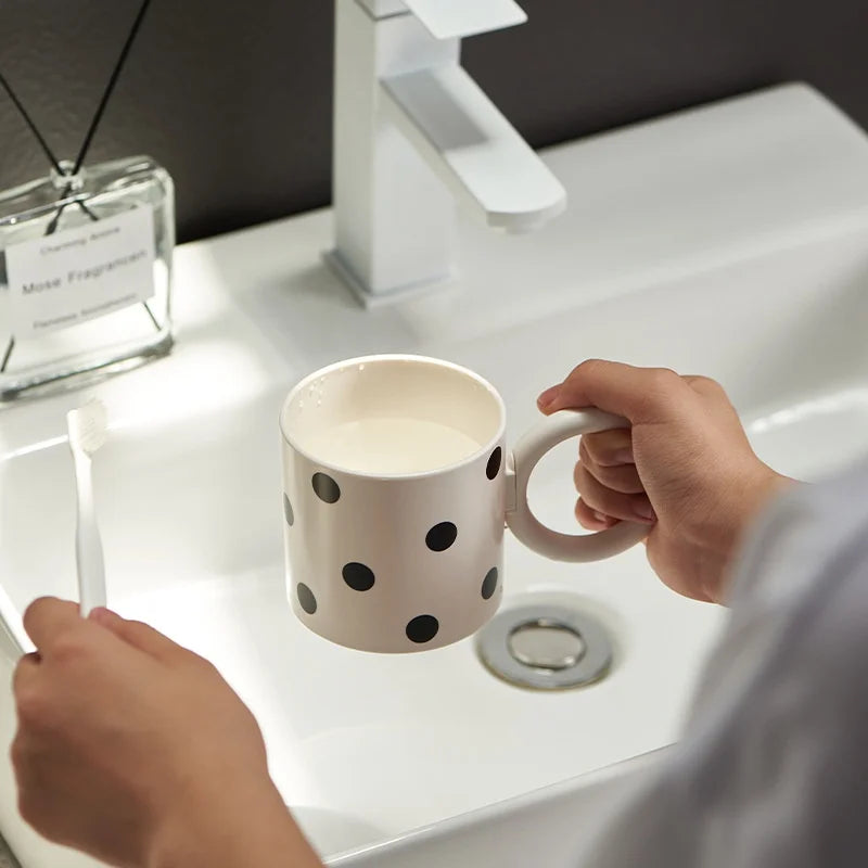 DecorBites™ Korean Style Fatty Mug Splash Ink Plastic Cup Couple Coffee Tea Drinkware