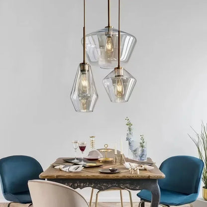 Decorbites™ Glasleuchter: Bernsteinfarbene Pendelleuchten für Esszimmer, Wohnzimmer, Schlafzimmer, Hotel, Café