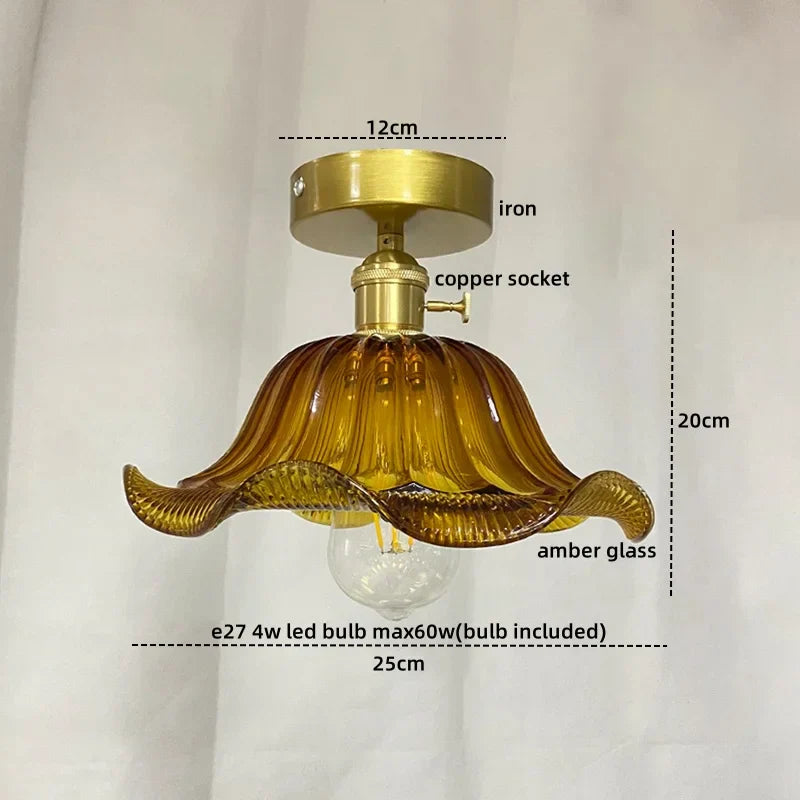 Decorbites™ Grünes Glas Kupfer Deckenleuchte Balkon Küche Moderne LED Lampe