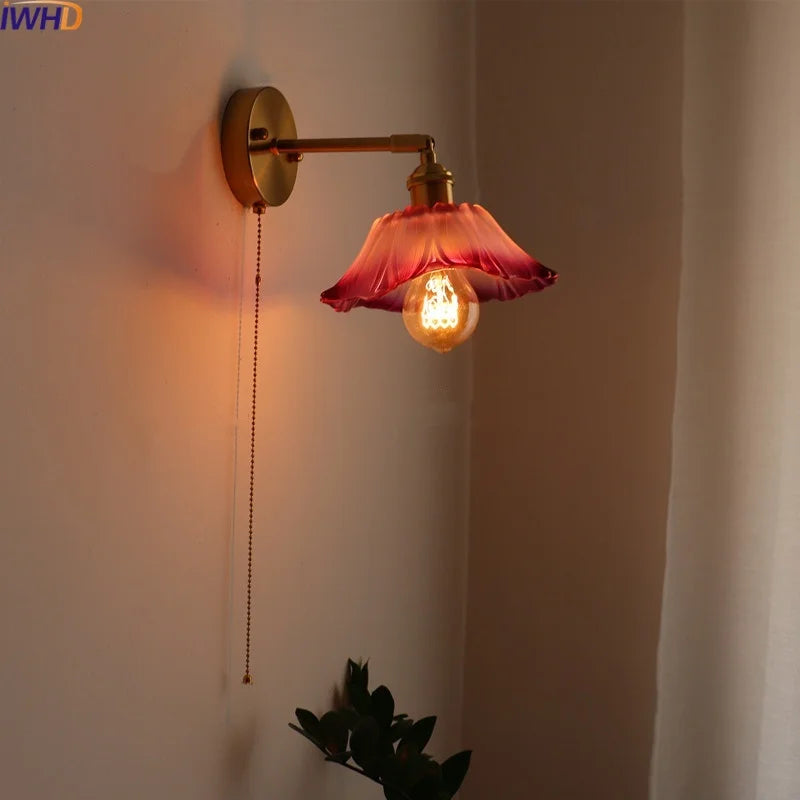 Decorbites™ Japanischer Stil LED-Glas-Kupfer-Wandleuchte für Restaurant, Bar, Schlafzimmer, Badezimmer