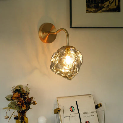 DecorBites™ Grey Glass LED Wall Lamp for Home Decor and Lighting