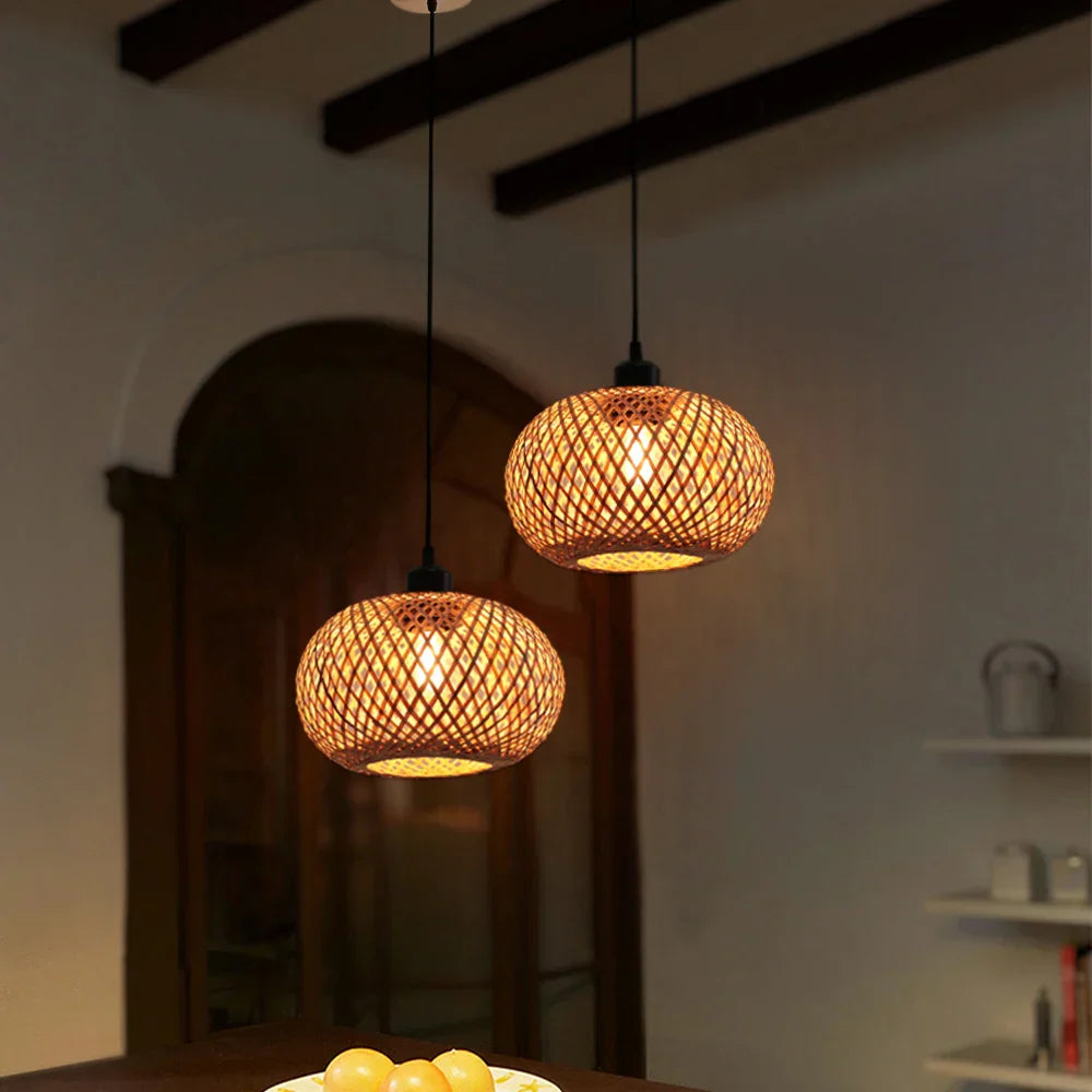 Decorbites™ Bambus-Rattan-Hängeleuchter für Esszimmer- und Restaurantbeleuchtung