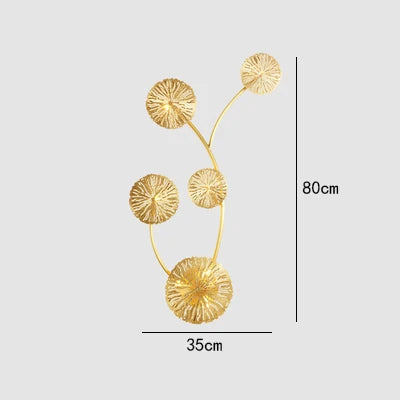 Gold Copper Floral 6-Head Dining Wall Sconce