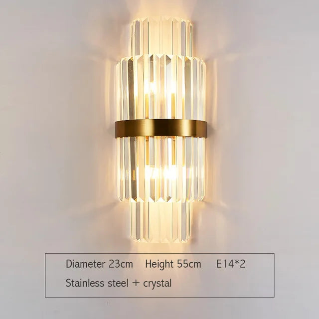 Decorbites™ Kristall-Wandleuchte: Elegante goldene LED-Wandleuchte für Schlafzimmer, Wohnzimmer & Badezimmer