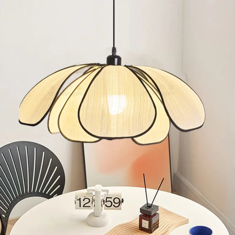 Decorbites™ Cremiges Abaca-Stoff LED-Hängeleuchte – Nordisch-französisches Wabi-Sabi Hängelampe