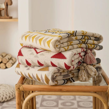 Decorbites™ Ethnische Boho-Decke – Weiche und warme Umhüllung für Frühlings-Picknicks, Camping und Heimdekoration