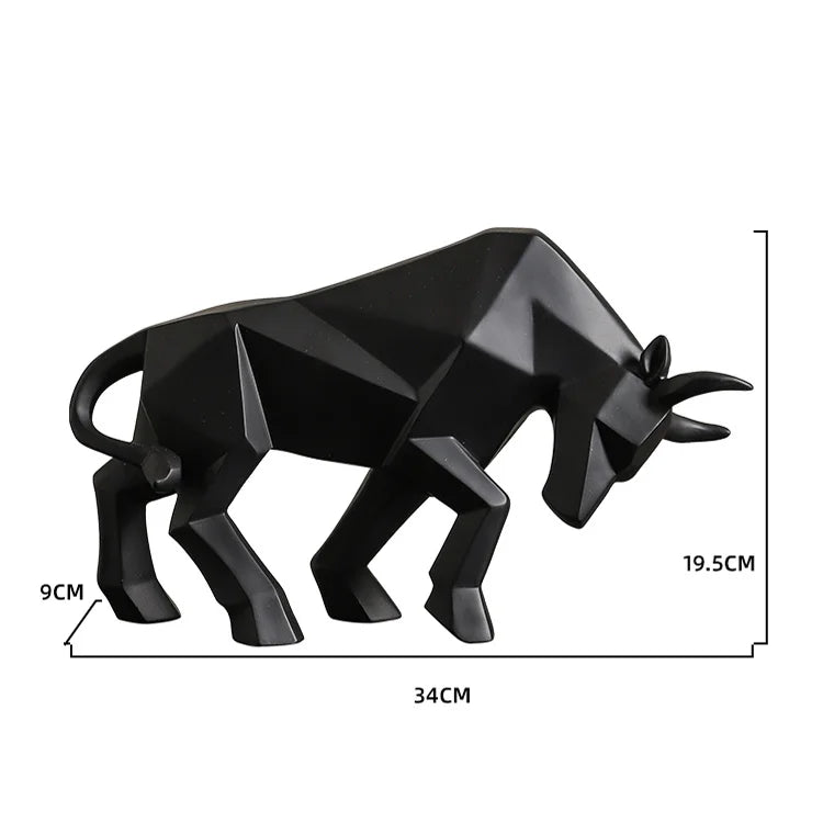Decorbites™ Geometrische Bison-Skulptur aus Harz für Zuhause und Büro Moderne Dekoration Tischfigur