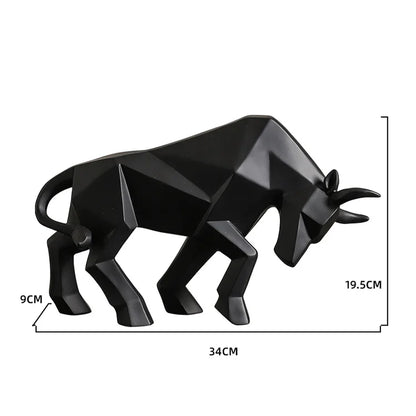 Decorbites™ Geometrische Bison-Skulptur aus Harz für Zuhause und Büro Moderne Dekoration Tischfigur