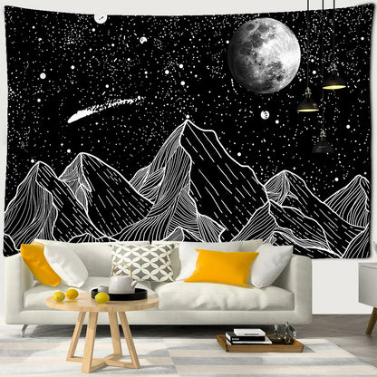 Decorbites™ Schwarz-Weiß-Sterne-Mandalas-Tapisserie - Wohnraumausstattung