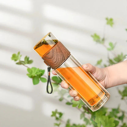 Decorbites™ Hochwertige Thermoglas-Wasserflasche mit Edelstahl-Isolierung