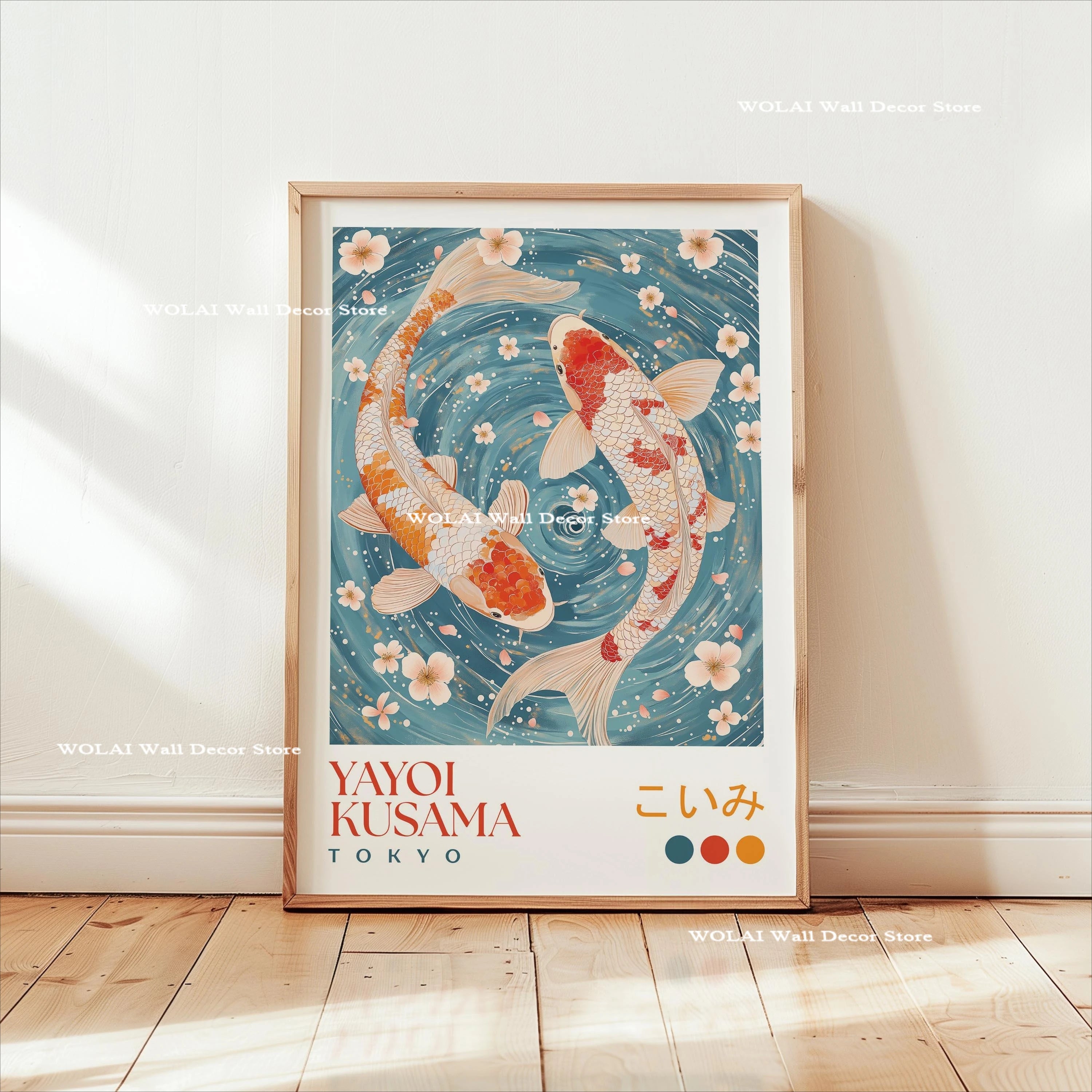 Yayoi Kusama Koi Fish Jellyfish Animal Canvas Prints Japanese Hokusai Giant Wave Wall Art Posters for Living Room Home Decor