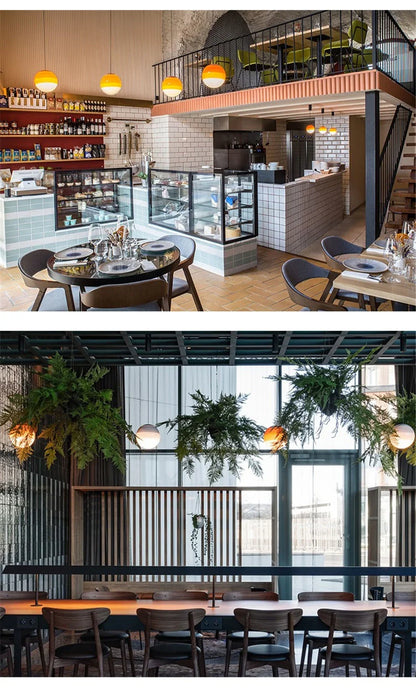 Nordische Minimalistische Farbverlauf-Glas-Kuppel-Hängeleuchten Restaurant Café Kinderzimmer Schaufenster-Dekoration LED-Licht