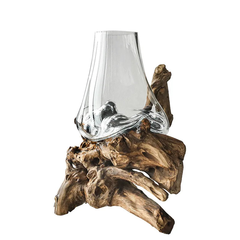 Decorbites™ Glas-Bonsai-Vase Hydroponik-Töpfe Kunst Holzrahmen Heimdekoration