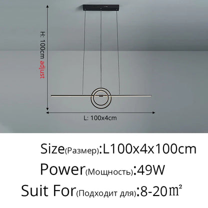 DecorBites™ LED Ceiling Chandelier: Modern Minimalist Kitchen Dining Table Lighting