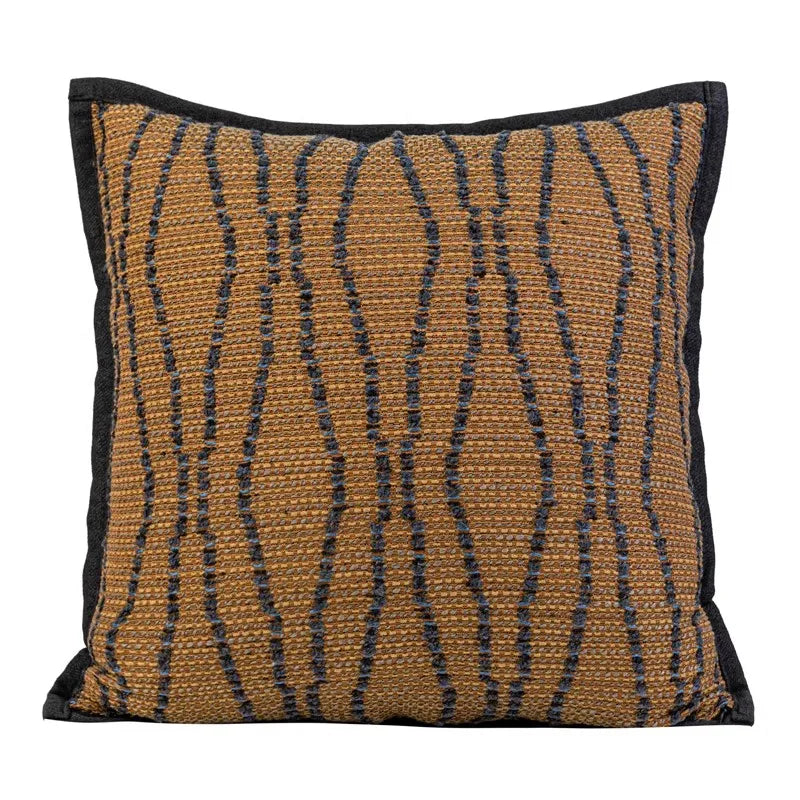 DecorBites™ Cotton Hemp Geometric Throw Pillow Case 45x45cm Wabi Sabi Style Decorative Cover