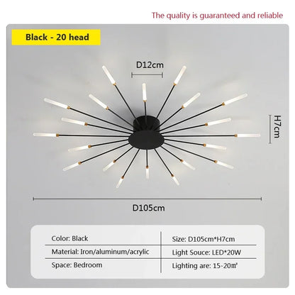 DecorBites™ Acrylic Sunflower Ceiling Lamp in Brushed Antique Gold